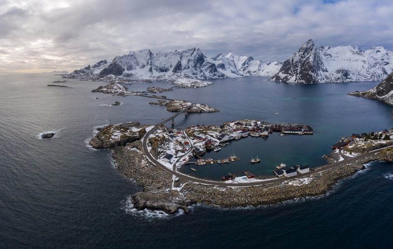 hamnoy, aerial, lofoten, norway, landscape, nature, mountain, norwegian Hamnoy, Lofoten Islandsphoto preview