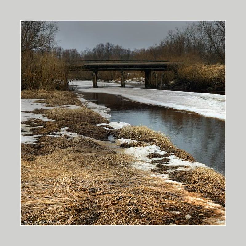 пейзаж весна. мост. д. Кехтаphoto preview