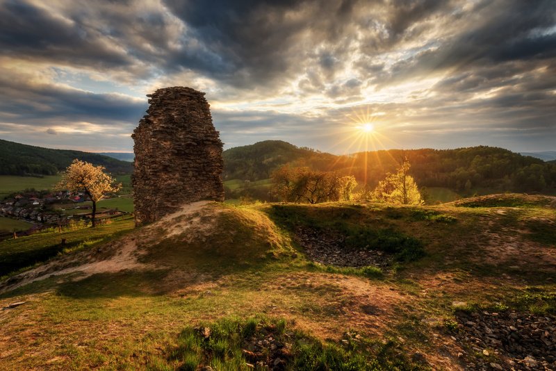 landscape, tree, sunset, panorama Sunset in the Brnickophoto preview