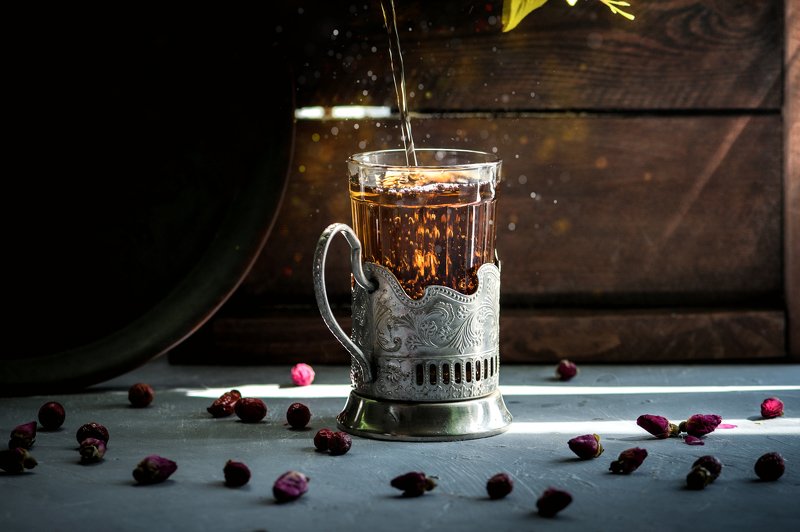 tea, still life, dark, sparkle, drink Black tea magicphoto preview