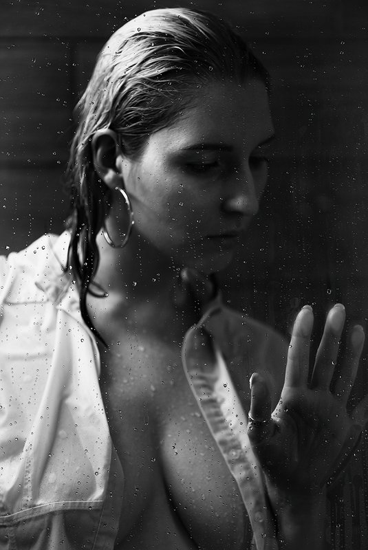model, girl, water, portrait, потрет, модель, девушка, вода, чб, bw Glamorphoto preview
