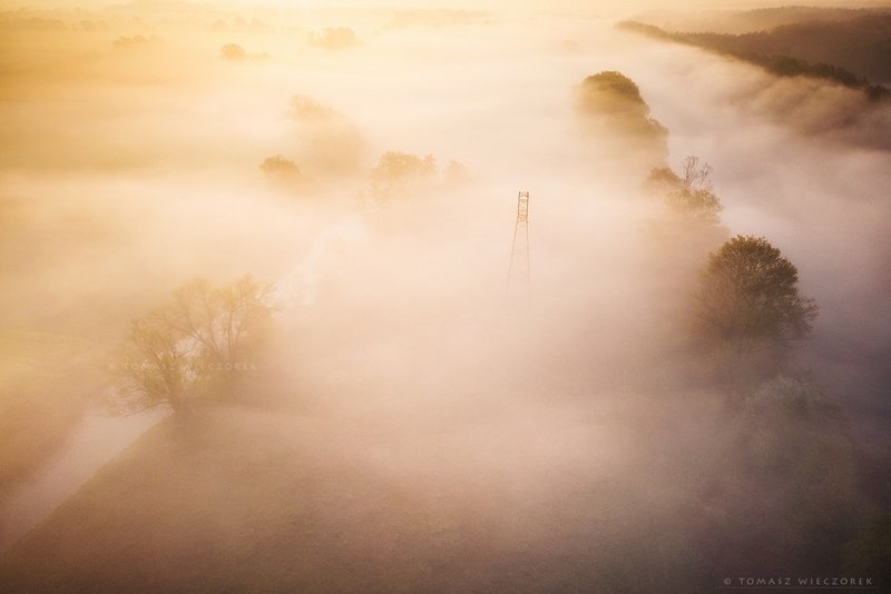 poland, polish, landscape, sunrise, sunset, colours, awesome, amazing, adventure, travel, beautiful, morning, light, mist, fog, mood, drone, river Waterfall of mistsphoto preview