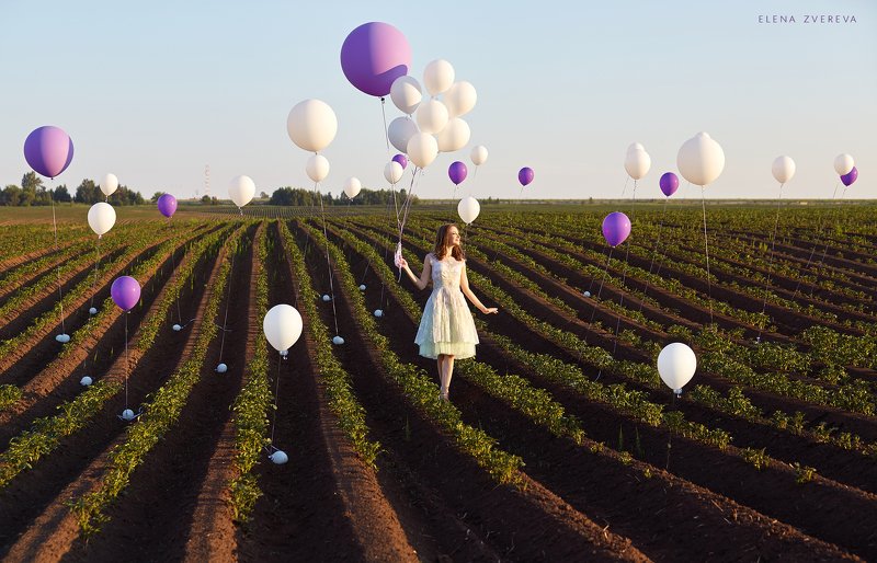 ballons, портрет, арт, лето, поле  Ballonsphoto preview