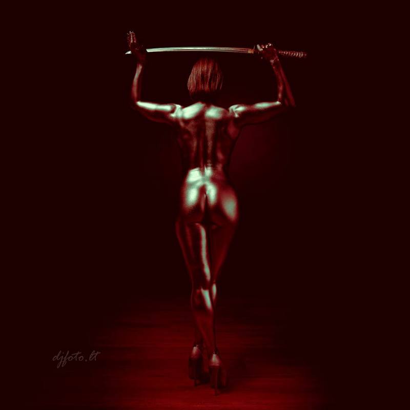 djfoto, nudevilnius, bodyart, bodypainting, metallography, metallic Silence of Katanaphoto preview