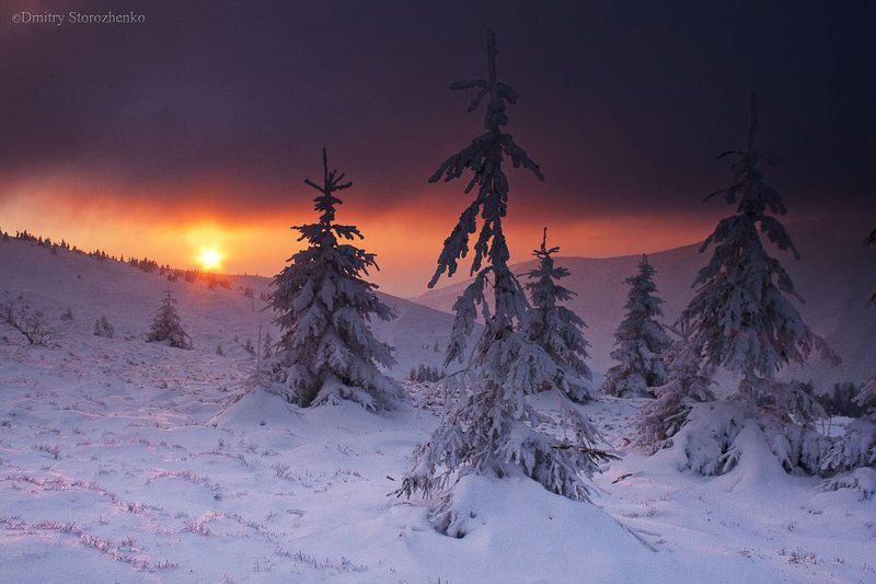 Закат в горах Карпатахphoto preview