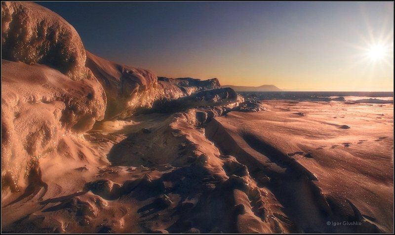 байкал, лед, закат, зима Сокуиphoto preview