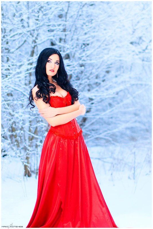 девушка, зима, лес, снег ***photo preview