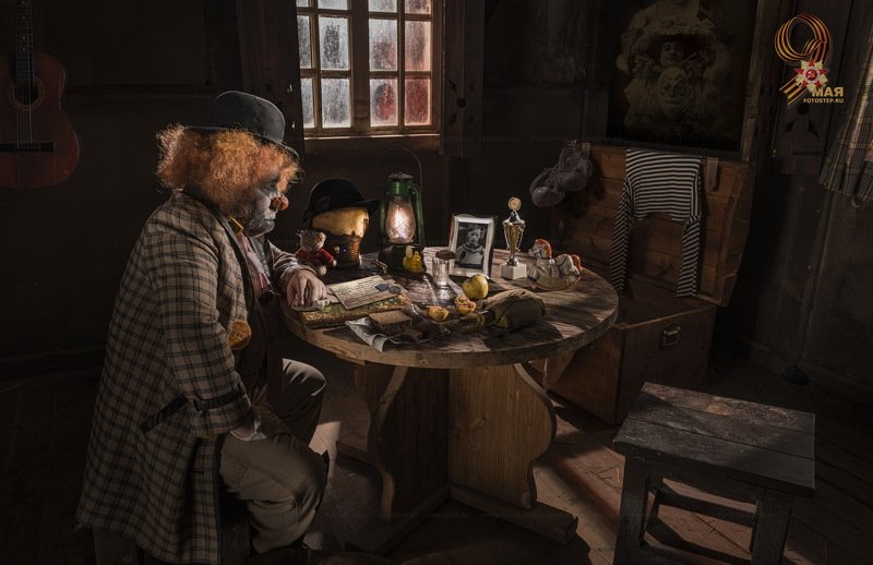 клоун, грустный,  только он не вернулся из боя  только он не вернулся из боя...photo preview