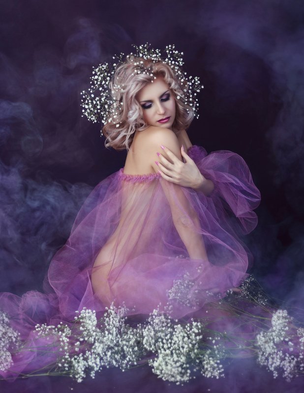 женский портрет,  весна, портрет, женщина, студия, цветы, portrait, woman, tyagushovaphoto, художественная фотография Spring awakeningphoto preview