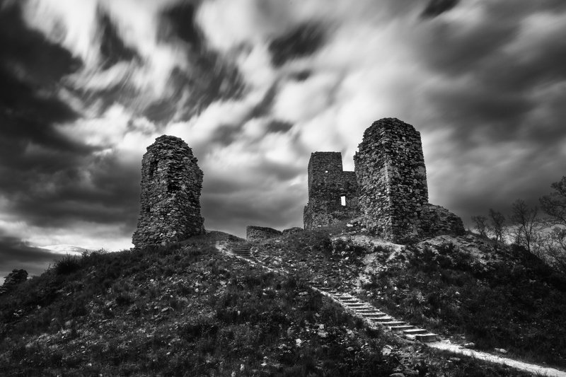 landscape, castle, bw, longexposure Castle Brníčkophoto preview
