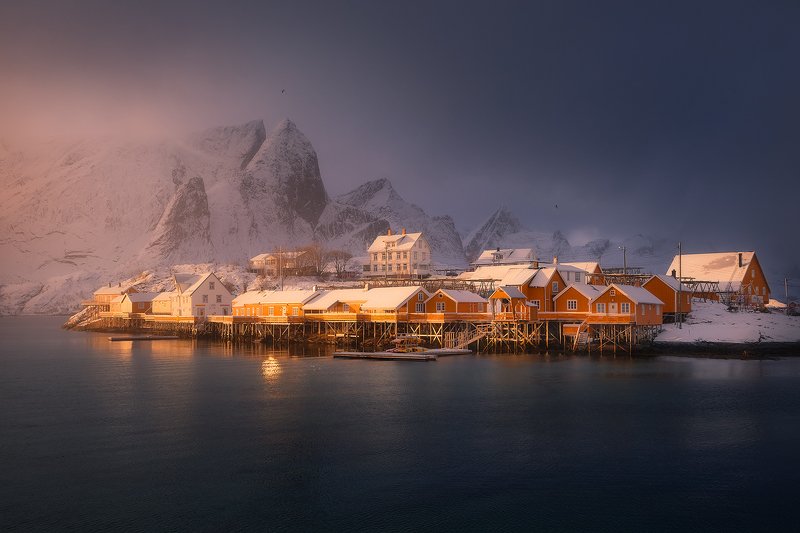 lofoten norway winter snow storm landscape  sakrisoyphoto preview
