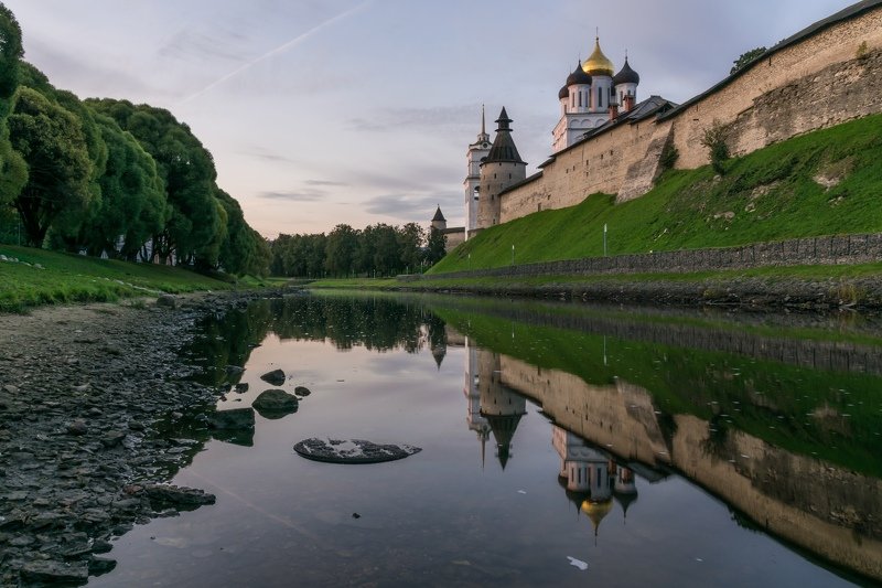 pskov, pleskau, псков, кром, кремль, landscape, pskovregion, krom, kremlin, утро, восход, река, реки Соборphoto preview