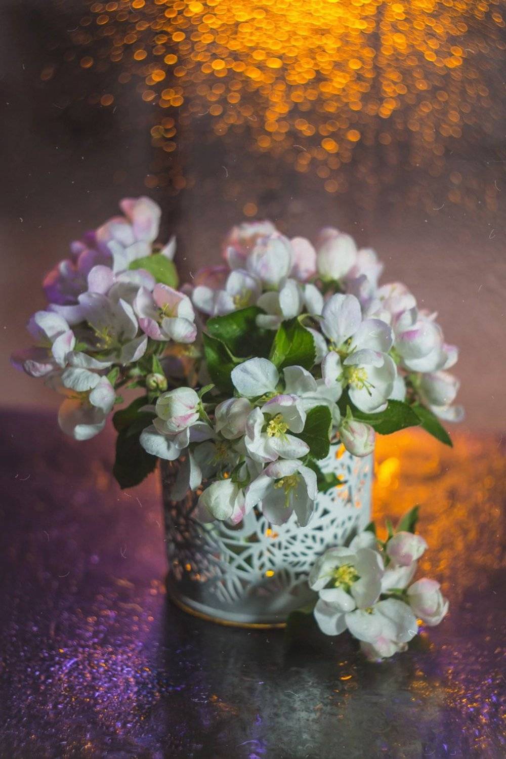 боке, натюрморт, фиолетовый, желтый, цветы,  красивый, блики, still life, Алла Семенова