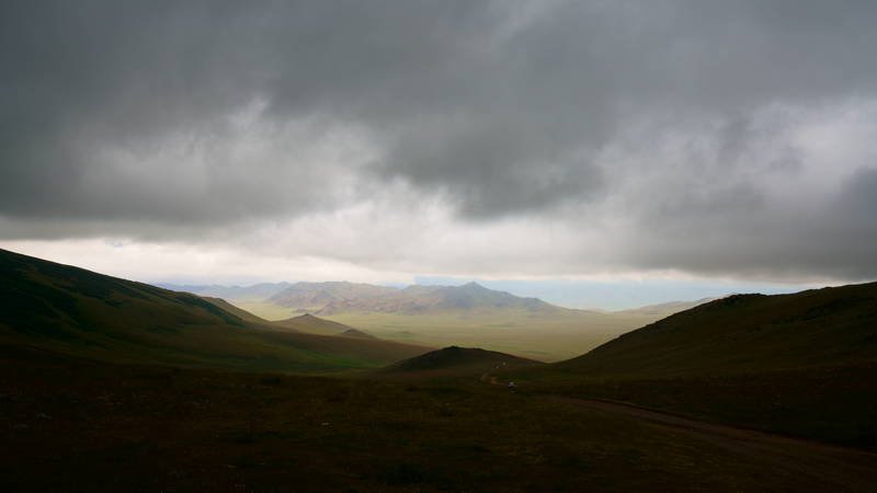 mongolia, grassland, meadow, mountain, sky, cloud, travel, beautiful, atmosphere, fatastic, sunlight, contrast Black cloudsphoto preview
