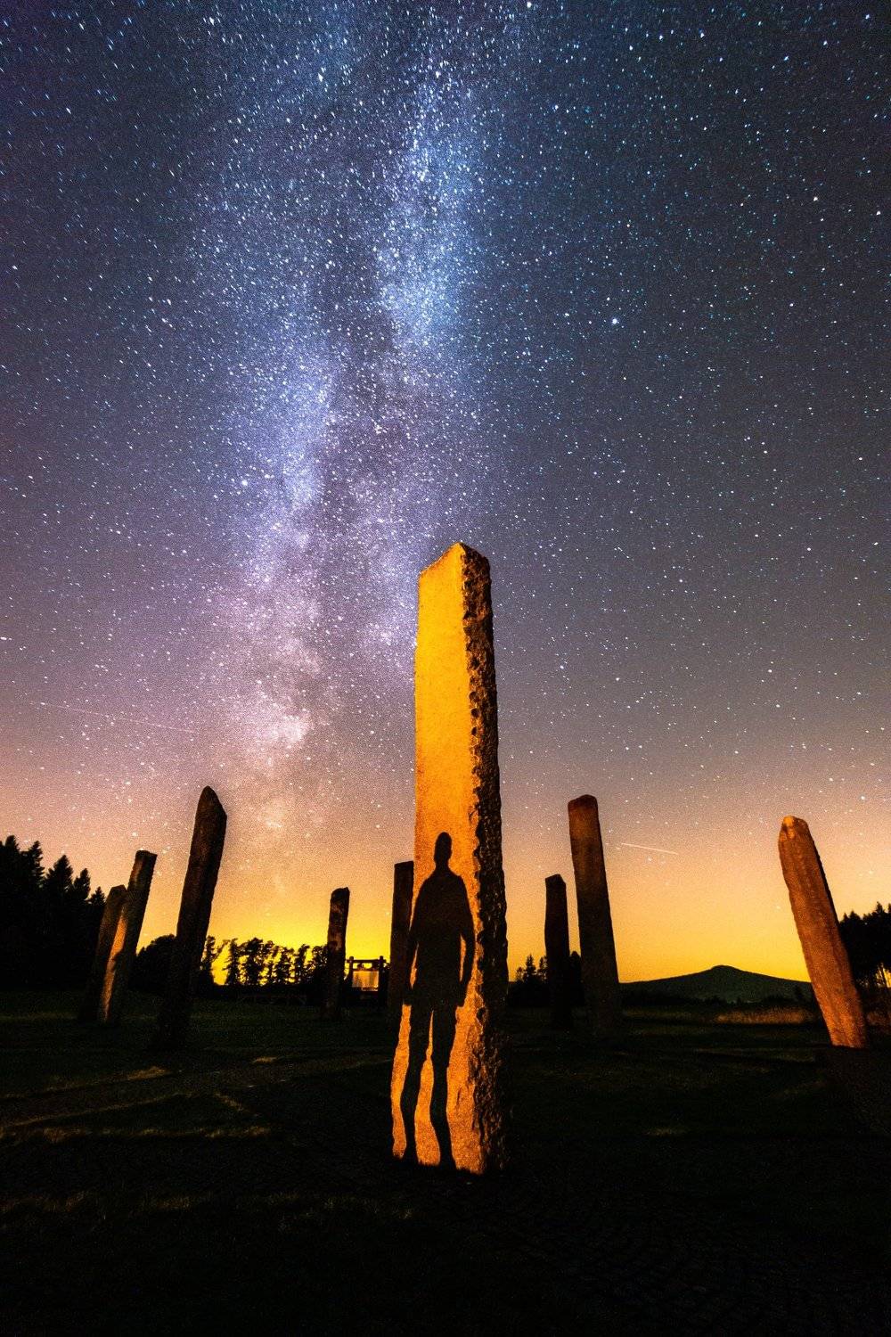 night, landspae, nature, milkyway, stars, shadow, light, person, silouette, Lubo&scaron; Prchal