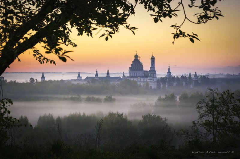 утро, рассвет, пейзаж, московская область Новоиерусалимский монастырь на рассветеphoto preview