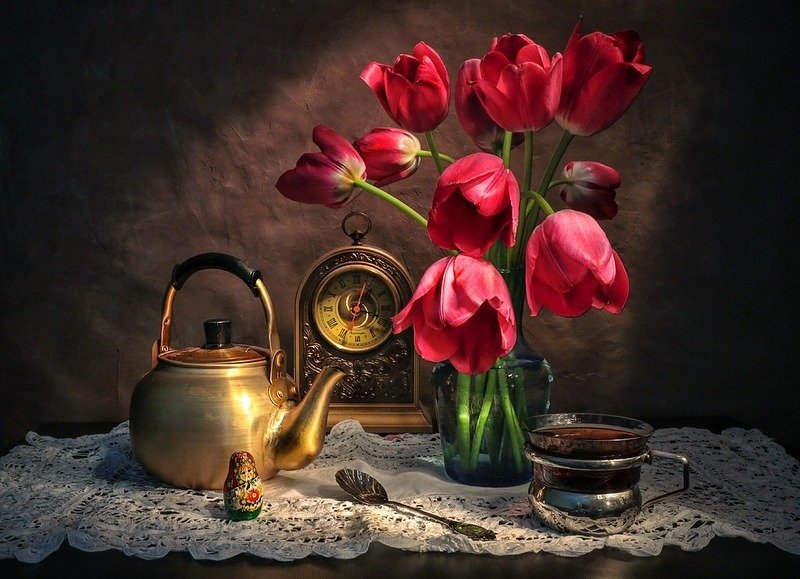 натюрморт,весна,тюльпаны,чай, Утренний чай.photo preview