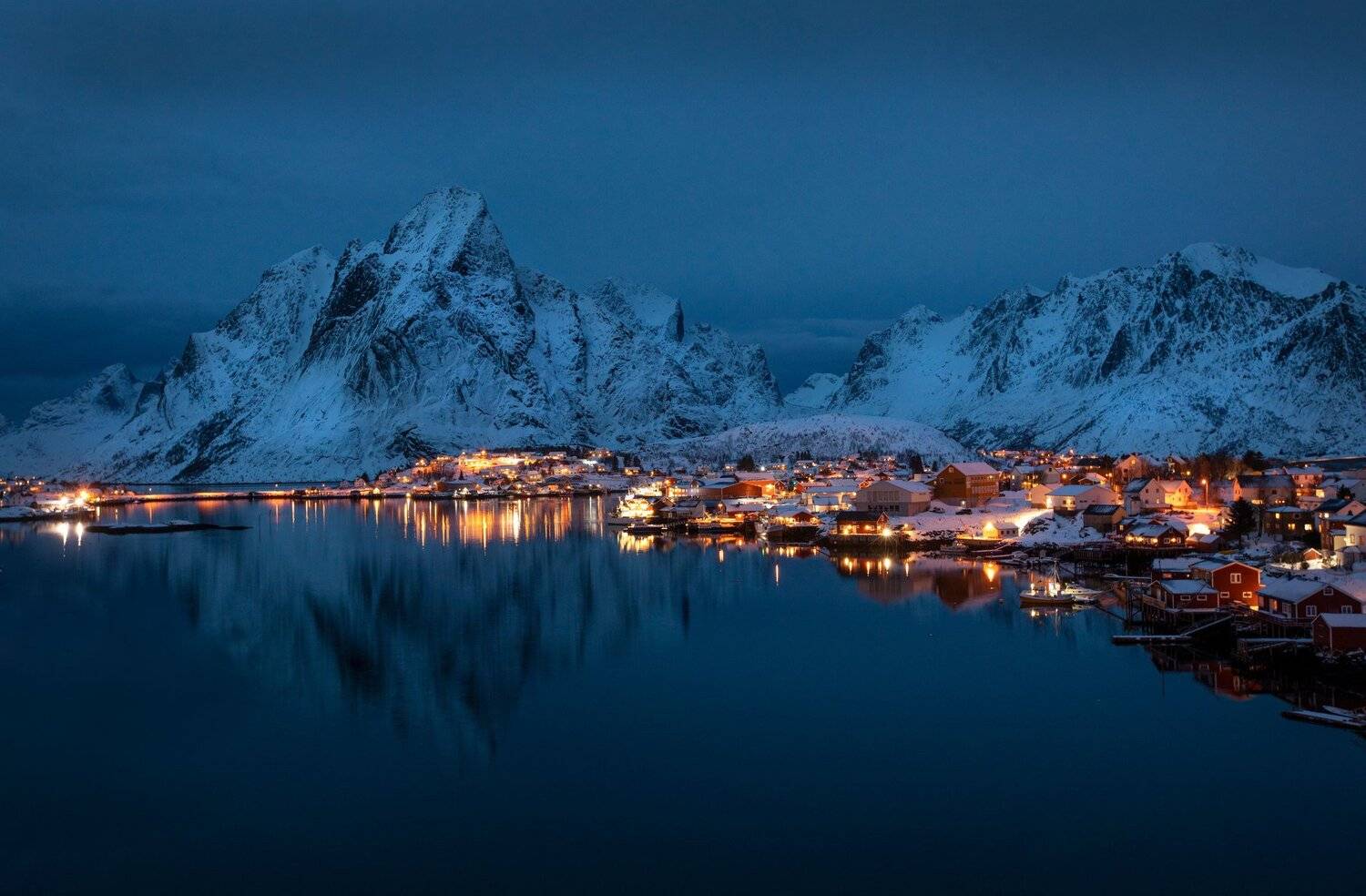 night, cold, winter, village, Vladimir Karamazov
