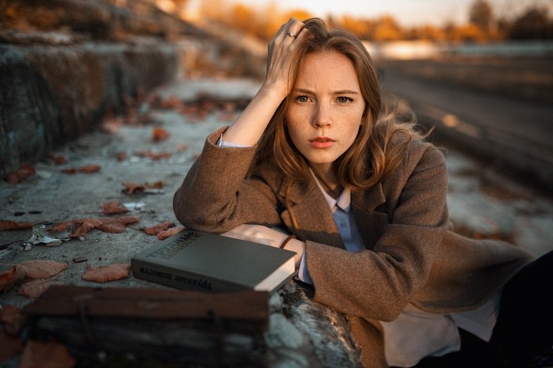 портрет, осень, солнце, женский портрет Настяphoto preview