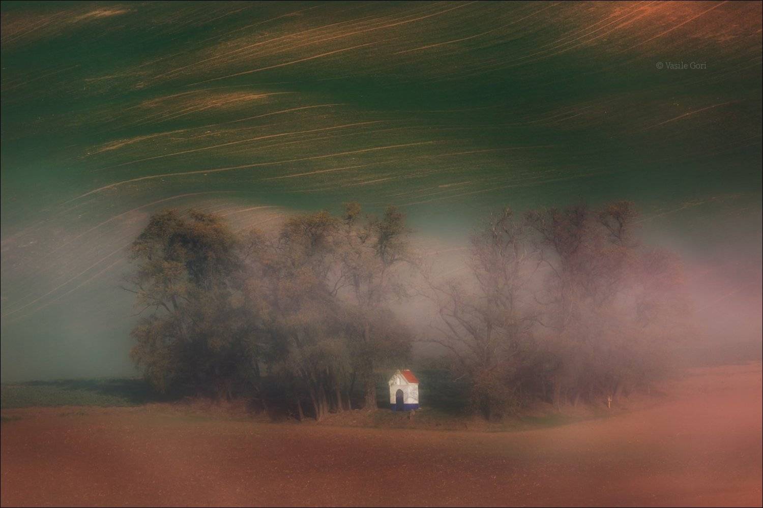 DREAMS. Автор: Василий Гори южная моравия,пейзаж,линии,south moravian,часовенка,lines,свет,czech,осень,чехия,landscapes,поле,morning,colors,fog, Василий Гори