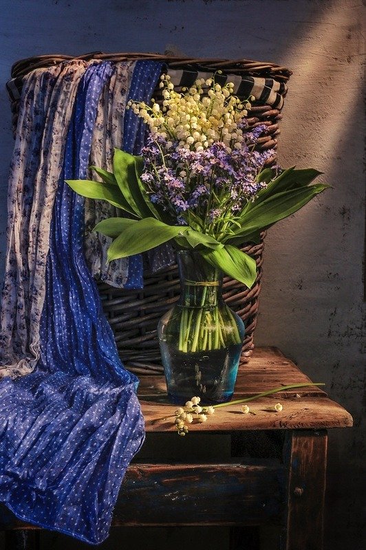 натюрморт,весна,ландыши,незабудки Букетик весны.photo preview