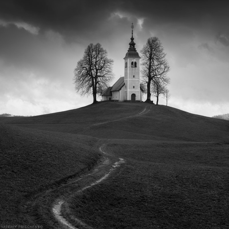 slovenia, church, autumn, landscape, словения, пейзаж, церковь Церковь Святого Томашаphoto preview