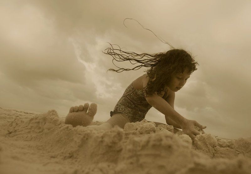 творчество, море, песок, портрет, порыв в творческом порыве...photo preview