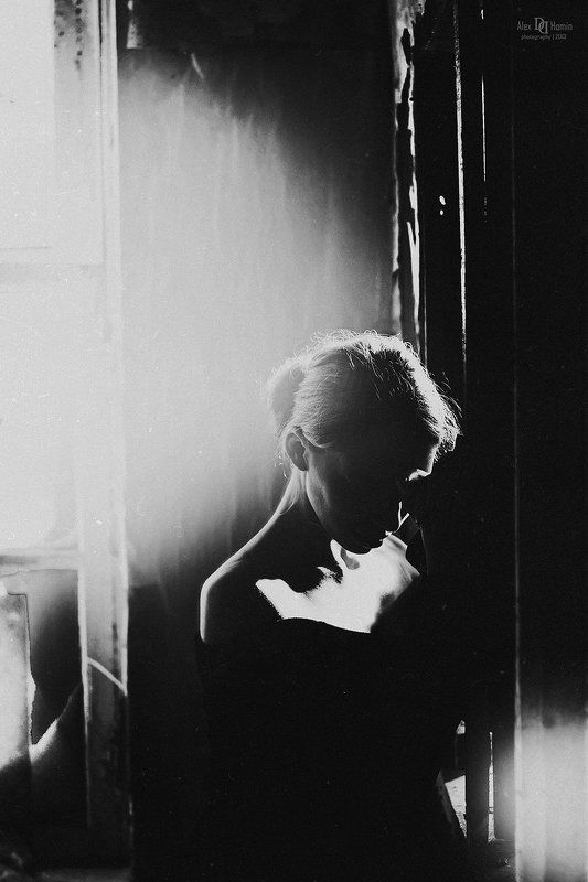 девушка, графика, чб, свет, настроение, контраст silencephoto preview