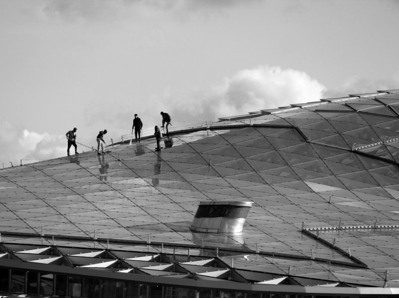 стеклянная крыша, мойка, купол, Зарядье Паркохозяйственный деньphoto preview