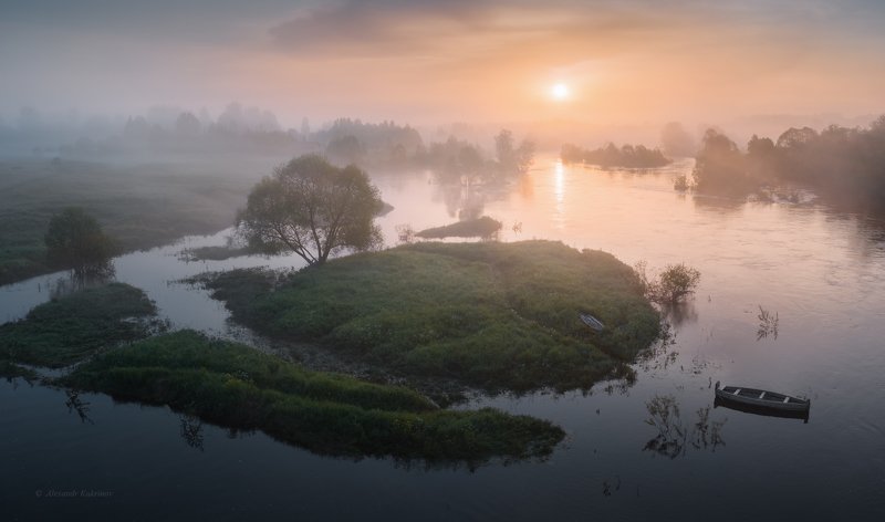 рассвет,пейзаж,утро,река,угра,лето,туман Июньские разливы...photo preview