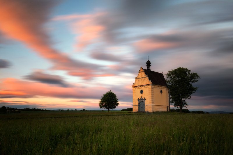 landscape, tree, sunset, panorama, chaple Color of Evening (Chaple Úsov)photo preview