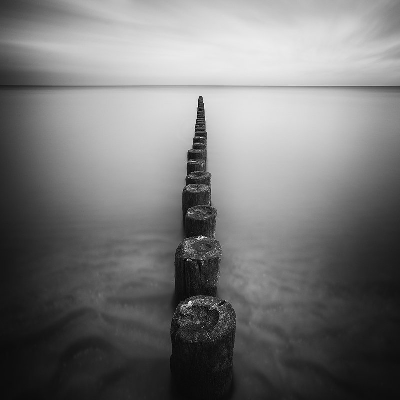 long exposure, sea, baltic sea, b&w, landscape, seascape Bulwarkphoto preview