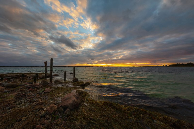 море, волны, берег, закат, дания, облака, Море волнуется...photo preview