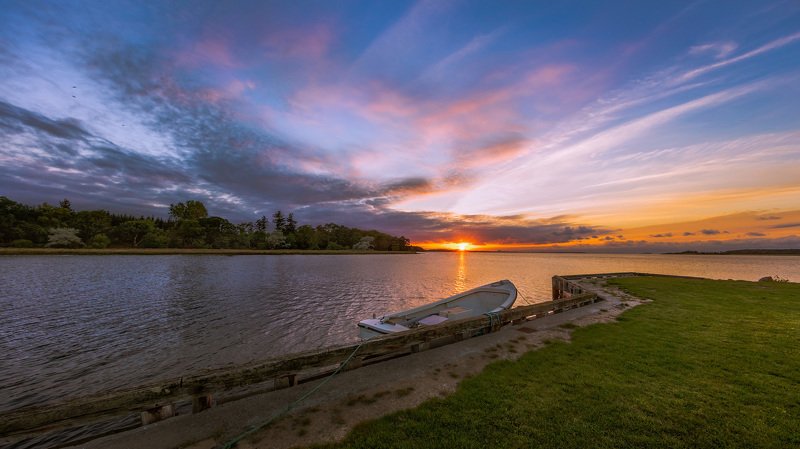 дания, вечер, солнце, море, лодка, берег, закат, Вечер на датском острове.photo preview