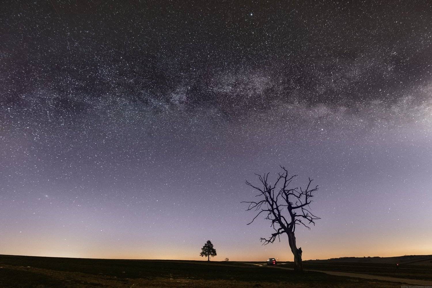 Milky Way. Автор: Rafał Bujakowski #landscape #panoramic #photo #nikon #poland #milkiway #sky #star #space #night #tree #galaxy, Rafał Bujakowski