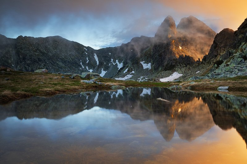 summer, light, sunset, peaks, landscape, travel, nature, mountain, romania, cold, retezat Sunset Lightphoto preview