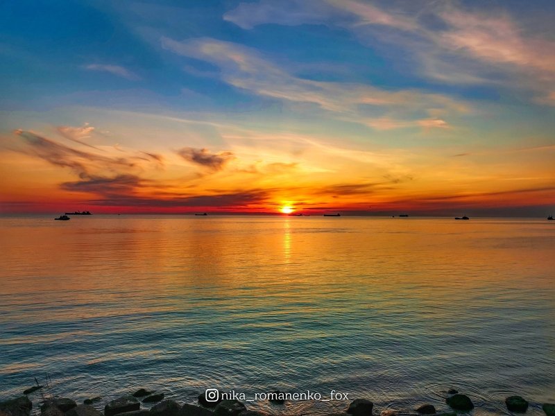 #закат, #sunset, #sea, #море, #природа Сахалинский закат фото превью