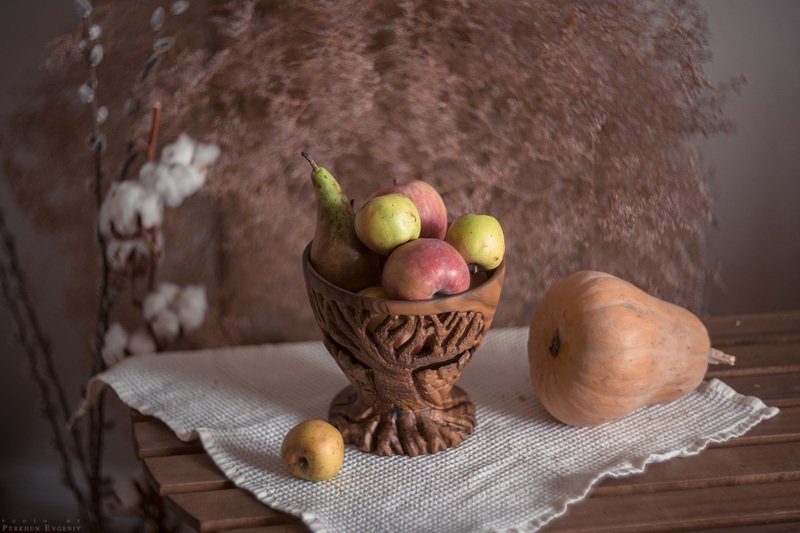 дерево, яблоко, груша, хлопок, натюрморт, ручная работа Дерево жизниphoto preview