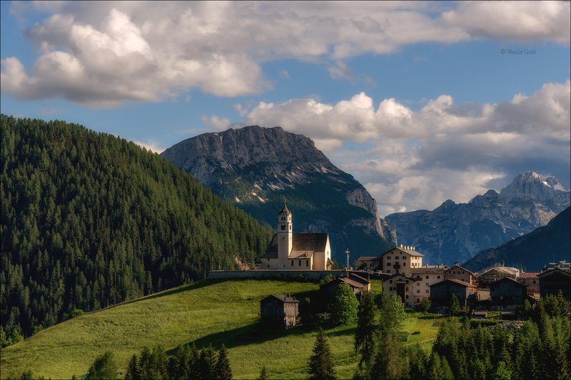 доломитовые альпы,selva di cadore,деревня,лето,италия,alps,церквушка ЛЕТНИЙ ВЕЧЕРphoto preview