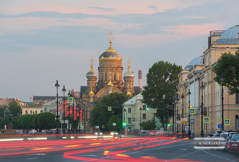 санкт-петербург,успенская церковь,белые ночи,храмы,достопримечательности Успенская церковь на Васильевском островеphoto preview
