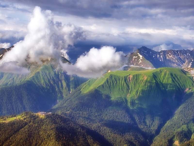 горы плато облака Плато Табунноеphoto preview