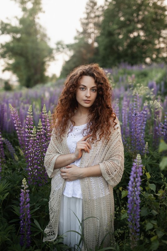 люпины, лето, портрет, девушка Люпиновый вечерphoto preview