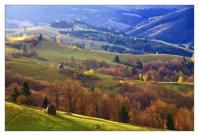 карпаты, горы, осень, закат, стог НА КРАЮ ОСЕНИ.photo preview