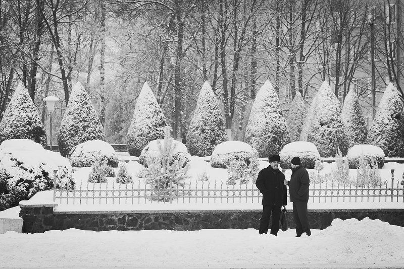 roman shymkovych, роман шимкович, жанр, люди, жанровий портрет, people, сніг, долина Зимова розмоваphoto preview