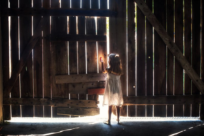 i catch the light barn wood light little girl magic mist dranikowski children kids white dress catch the lightphoto preview