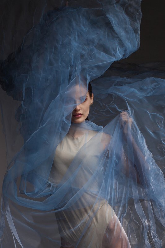 girl, fashion, blue Transparencyphoto preview