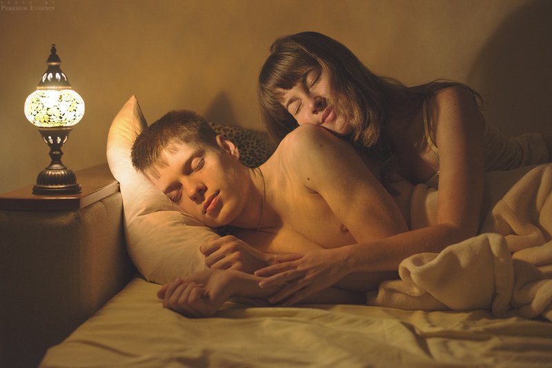 сновидения, девушка, парень, постель, кровать, сон Приятные сновиденияphoto preview