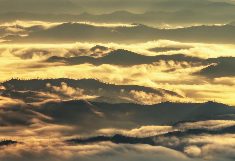 Хабаровский край, горы, рассвет Золото небесphoto preview