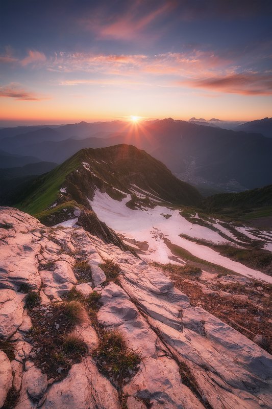 горы, закат, кавказ, пейзаж, красная поляна, сочи Аибгаphoto preview