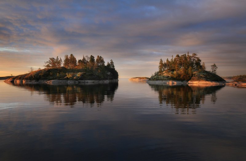 карелия, ладожские шхеры, ладога, рассвет Острова фото превью